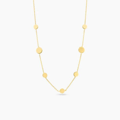 Sterling Silver Gold Plated Disc Chain Necklace
