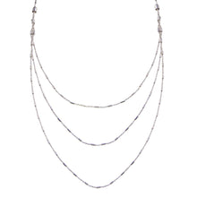 Load image into Gallery viewer, Sterling Silver Rhodium Plated Multi Chain Bar Necklace