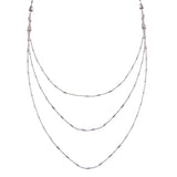 Sterling Silver Rhodium Plated Multi Chain Bar Necklace