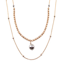 Load image into Gallery viewer, Sterling Silver Rose Gold Plated Multi Chain Bead Necklace