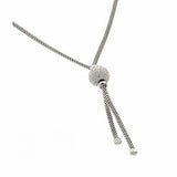 Sterling Silver Rhodium Plated Stylish Necklace with BallAnd Chain Length of 17  Plus 1.5  Extension