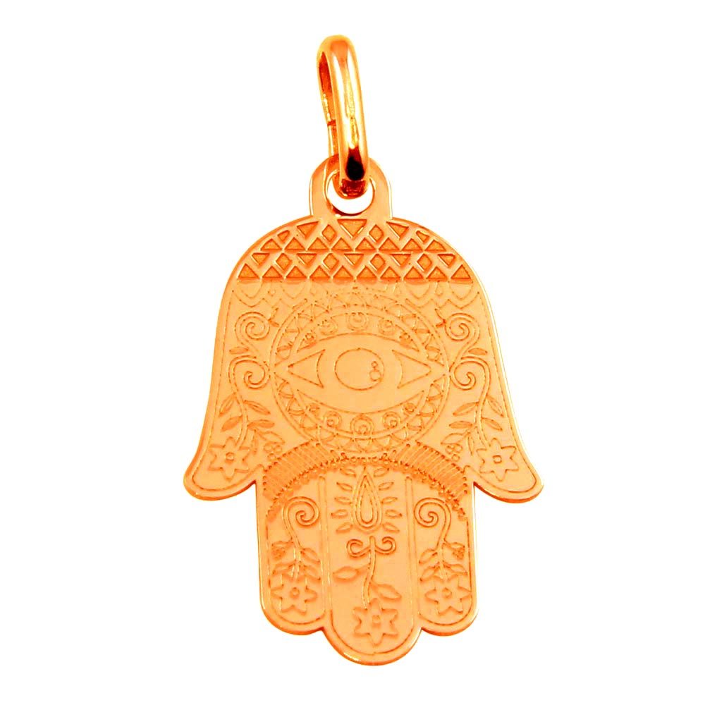 Sterling Silver Rose Gold Plated Small Hamsa Pendant