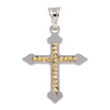 Load image into Gallery viewer, Sterling Silver Two Tone Medium Cross Pendant