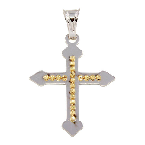 Sterling Silver Two Tone Medium Cross Pendant