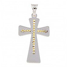 Load image into Gallery viewer, Sterling Silver Two Tone Large Cross Pendant