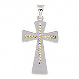 Sterling Silver Two Tone Large Cross Pendant