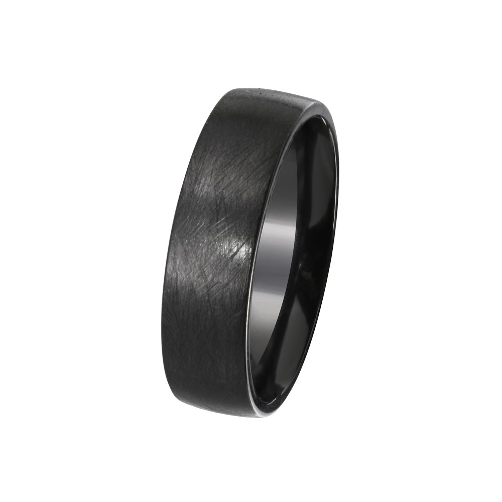 Sterling Silver Black Rhodium Plated Matte Finish Men's Band