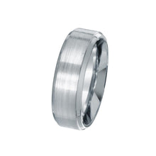Load image into Gallery viewer, Sterling Silver Rhodium Plated Bordered Matte Finish Men&#39;s Band