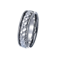 Load image into Gallery viewer, Sterling Silver Rhodium Plated Woven Design Men&#39;s Band