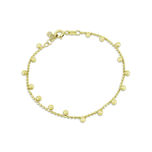 Load image into Gallery viewer, Sterling Silver Gold Plated Diamond Cut Bead Bracelet