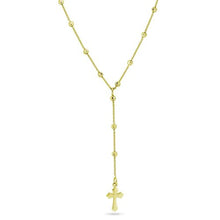 Load image into Gallery viewer, Sterling Silver Gold Plated Beaded Rosary Necklace