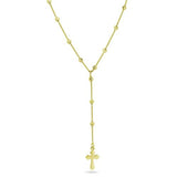 Sterling Silver Gold Plated Beaded Rosary Necklace