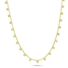 Load image into Gallery viewer, Sterling Silver Gold Plated Multi Beaded Dangling Necklace