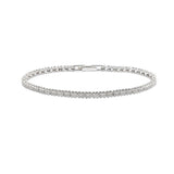 Sterling Silver Rhodium Plated Multiple Clear CZ Bracelet