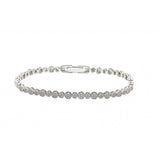 Sterling Silver Rhodium Plated Multiple Round Clear CZ Bracelet