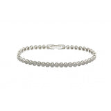 Sterling Silver Rhodium Plated Multiple Circle Clear Tennis Micro Pave CZ Bracelet