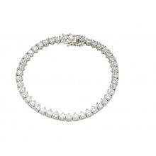 Load image into Gallery viewer, Sterling Silver Rhodium Plated Multiple Circle Clear Tennis Micro Pave CZ Bracelet