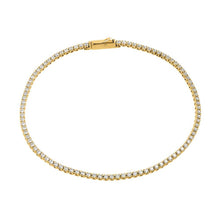 Load image into Gallery viewer, Sterling Silver Gold Plated Multiple Circle Clear Tennis Micro Pave CZ Bracelet