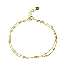 Load image into Gallery viewer, Sterling Silver Gold Plated Double Strand DC Bead Chain Bracelet