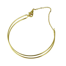 Load image into Gallery viewer, Sterling Silver Gold Plated Open Wire Cuff Bracelet With Chain