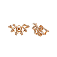 Load image into Gallery viewer, Sterling Silver Rose Gold Plated Web CZ Earrings