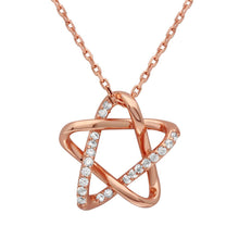 Load image into Gallery viewer, Sterling Silver Rose Gold Plated Intertwined Star Pendant With Chain