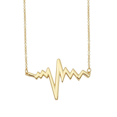 Sterling Silver Gold Plated Heart Beat Necklace
