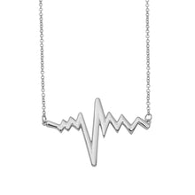 Load image into Gallery viewer, Sterling Silver Rhodium Plated Heart Beat Necklace