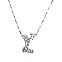 Load image into Gallery viewer, Sterling Silver Rhodium Plated Open CZ Playing Mom With Baby Family Necklace
