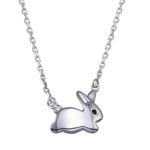 Load image into Gallery viewer, Sterling Silver Rhodium Plated Rabbit Necklace Necklace