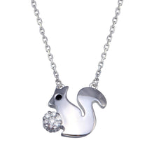 Load image into Gallery viewer, Sterling Silver Rhodium Plated Squirrel Necklace