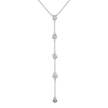 Load image into Gallery viewer, Sterling Silver Rhodium Plated 4 Drop CZ Necklace