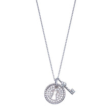 Load image into Gallery viewer, Sterling Silver Rhodium Plated Lock and Key Necklace
