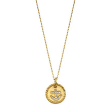 Load image into Gallery viewer, Sterling Silver Gold Plated CZ Round Anchor Necklace