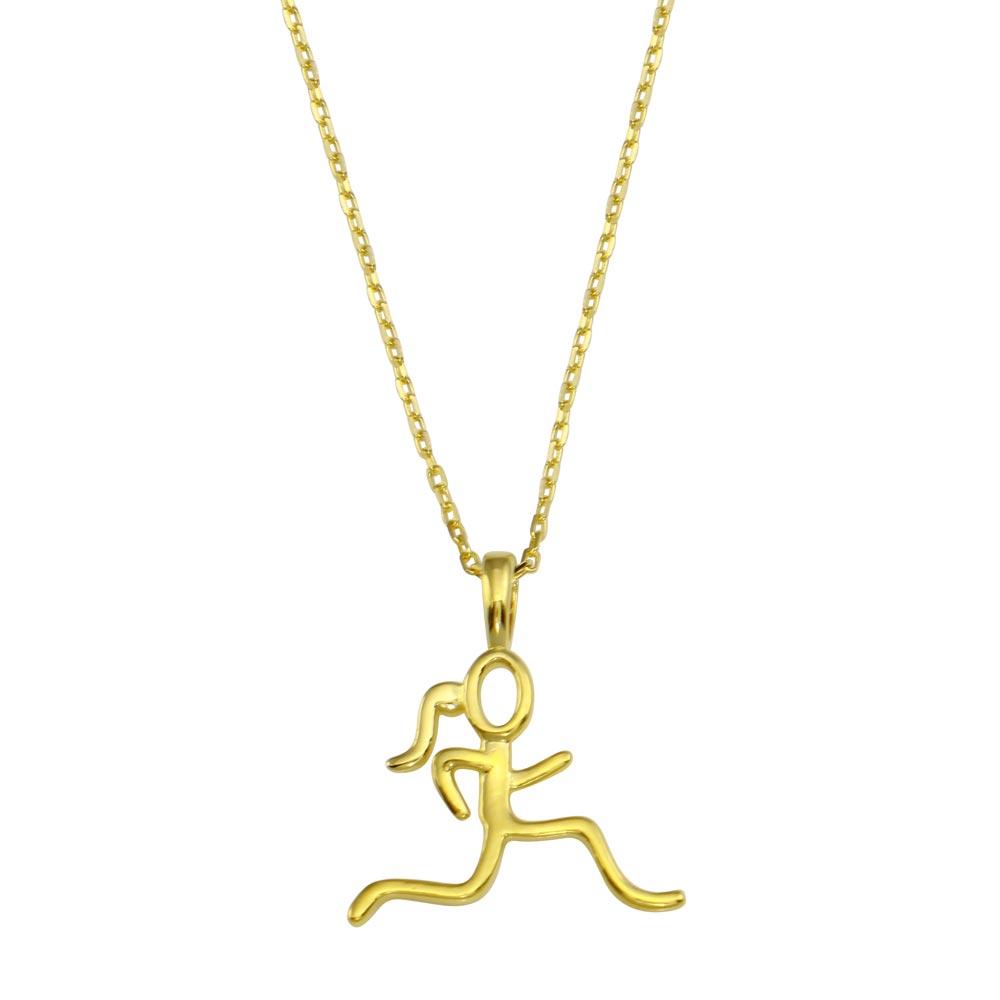 Sterling Silver Gold Plated Runner Necklace