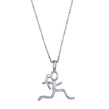 Load image into Gallery viewer, Sterling Silver Rhodium Plated Runner Necklace