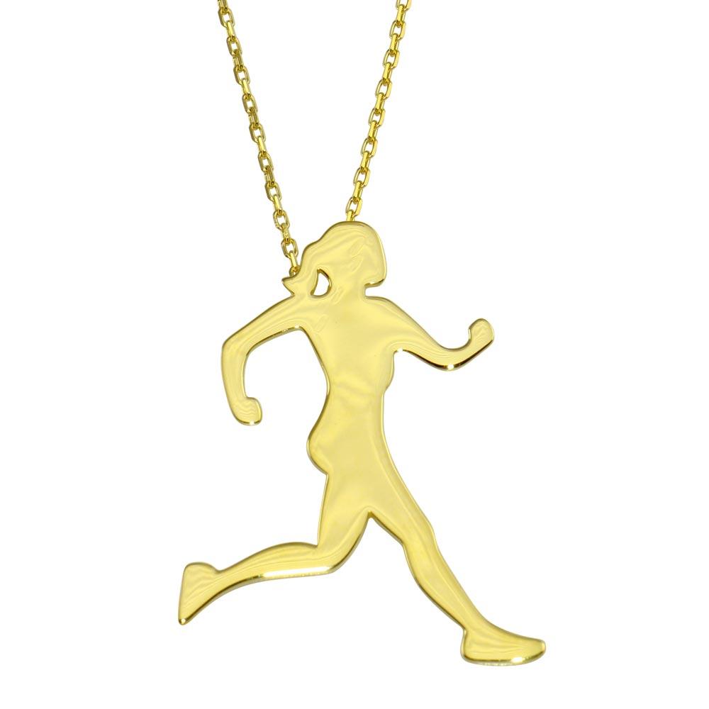 Sterling Silver Gold Plated Runner Necklace