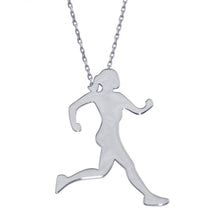 Load image into Gallery viewer, Sterling Silver Rhodium Plated Runner Necklace