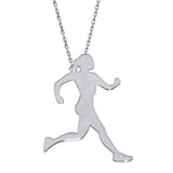 Sterling Silver Rhodium Plated Runner Necklace