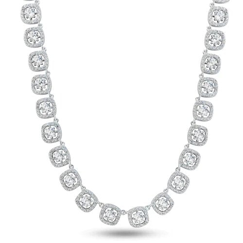 Sterling Silver Rhodium Plated CZ Butterfly Necklace