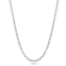 Load image into Gallery viewer, Sterling Silver Rhodium Plated Round CZ Prong Set Tennis Necklace