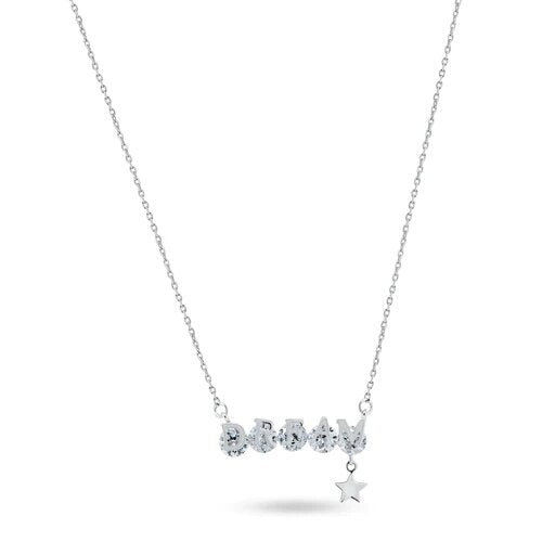 Sterling Silver Rhodium Plated CZ Dream Necklace