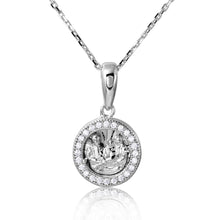 Load image into Gallery viewer, Sterling Silver Rhodium Plated Religious Medallion Necklace