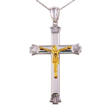 Load image into Gallery viewer, Sterling Silver Two-Toned Crucifix Necklace