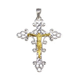 Sterling Silver Two Toned Plated DC Cross Pendant