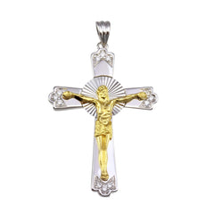 Sterling Silver Two Toned Plated DC Cross Pendant