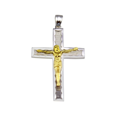 Sterling Silver Two Toned Plated DC Cross Pendant