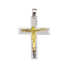 Sterling Silver Two Toned Plated DC Cross Pendant