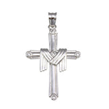 Sterling Silver Rhodium Plated Cloth Cross Pendant