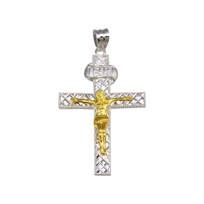 Sterling Silver Two Toned Plated DC Cross Pendant